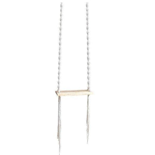 Sedia a dondolo in corda intrecciata bianca naturale costiera