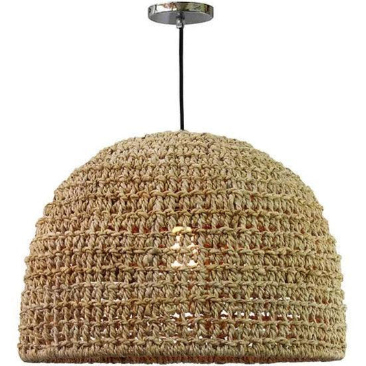 Lampadario in corda intrecciata naturale costiera