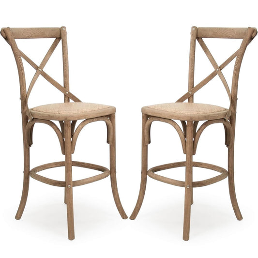 Sgabelli da bar in stile parigino naturale - Coppia