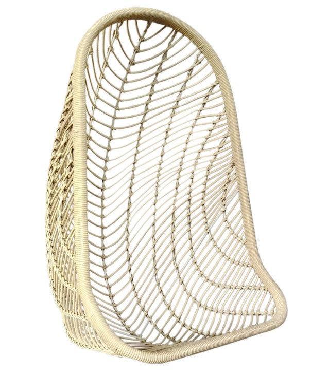 Sedia sospesa da esterno in rattan naturale