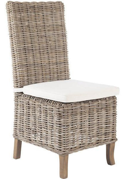 Sedie con schienale quadrato in rattan naturale - Set di 2