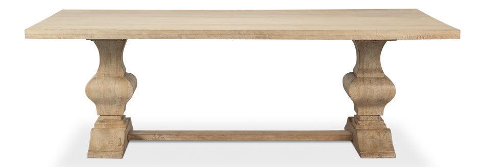 Tavolo da pranzo con piedistallo in terra di Siena naturale