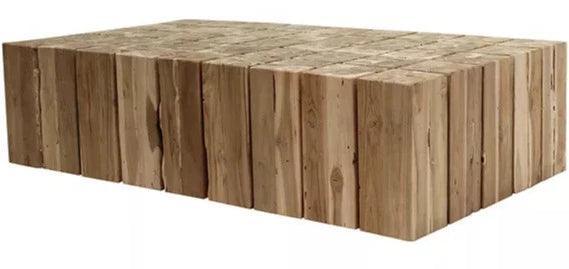 Tavolino da caffè prismatico in legno di teak naturale