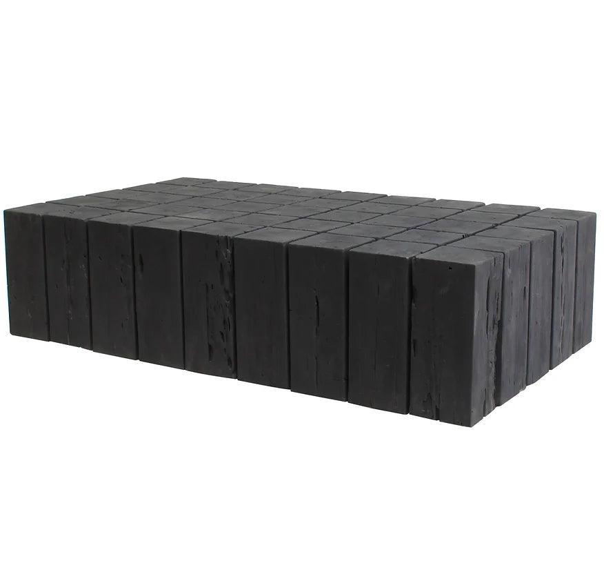 Tavolino da caffè prismatico in legno di teak naturale