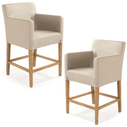 Sgabello da bar con fodera naturale Avignon