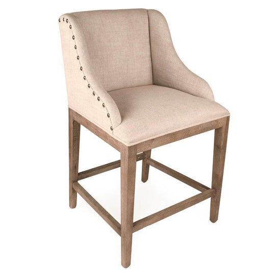 Sgabelli da bar in lino con chiodi naturali