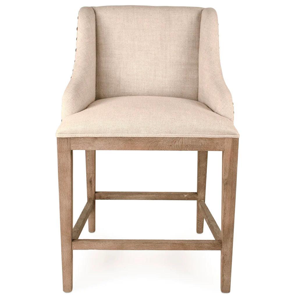 Sgabelli da bar in lino con chiodi naturali