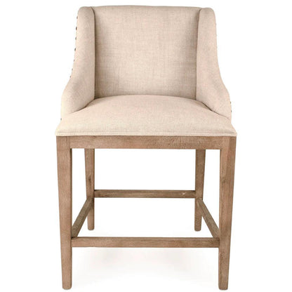 Sgabelli da bar in lino con chiodi naturali