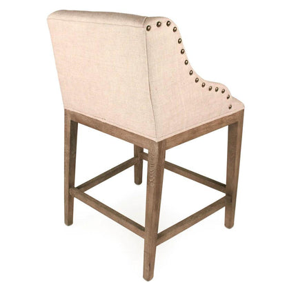 Sgabelli da bar in lino con chiodi naturali