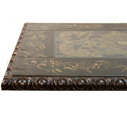 Tavolo con piano dipinto a pergamena Navarra