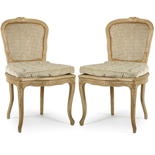 Sedie da pranzo con schienale in canna di rovere - Coppia