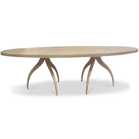 Tavolo da pranzo ovale con doppio piedistallo Odette