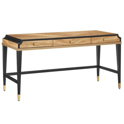 Scrivania in mogano impiallacciato color tortora