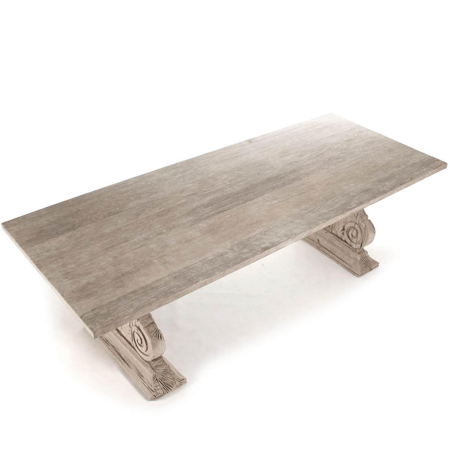 Tavolo da pranzo con doppio piedistallo in stile antico