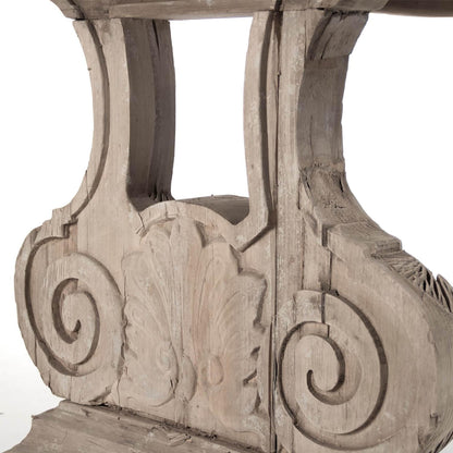 Tavolo da pranzo con doppio piedistallo in stile antico