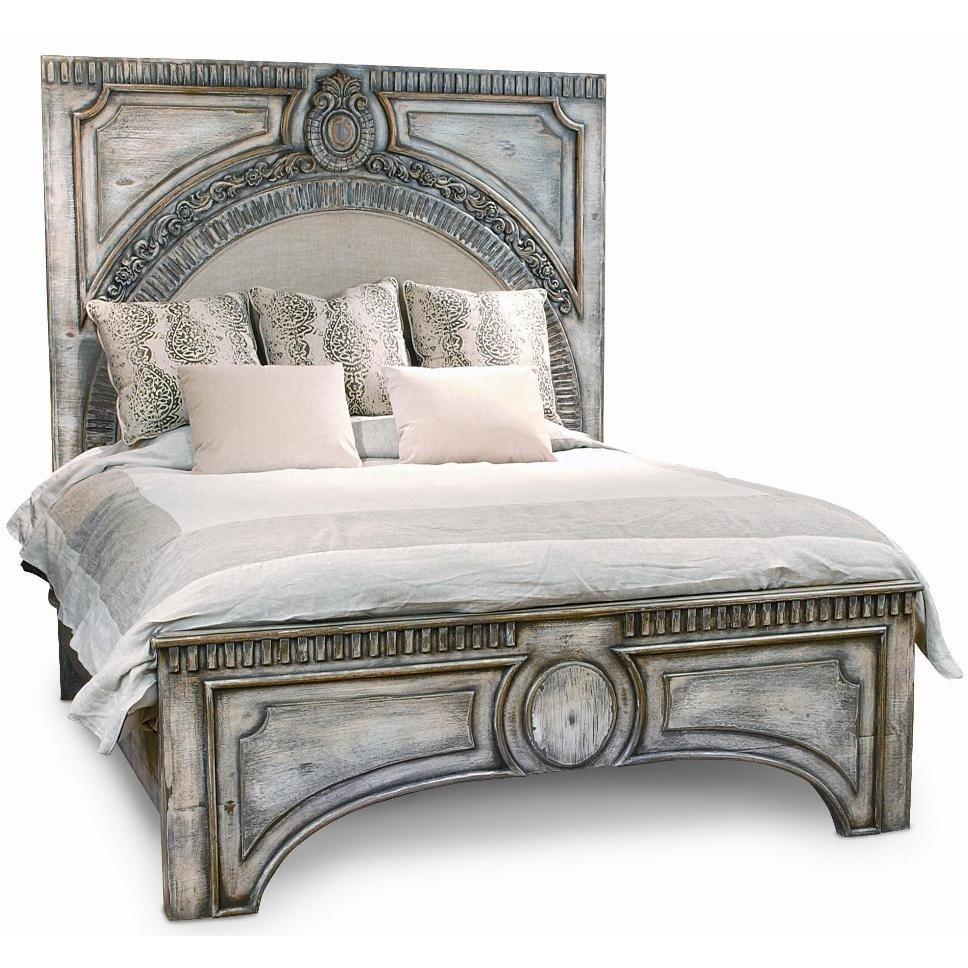 Letto Amelie decorato in grigio lavato