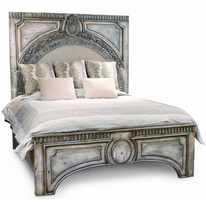 Letto Amelie decorato in grigio lavato