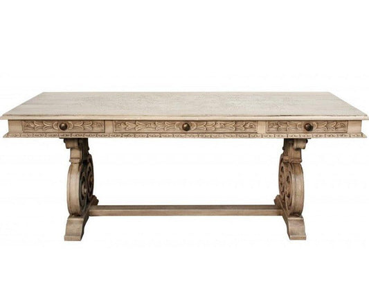 Tavolo decorato dipinto con cassetti