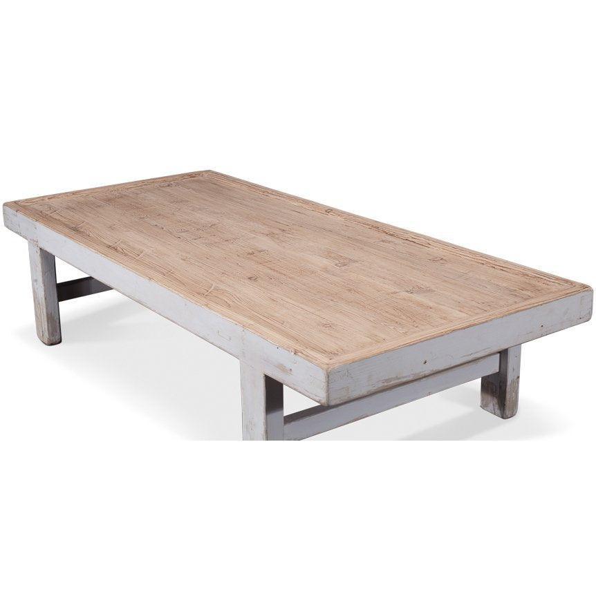 Tavolino da caffè bianco oversize in stile fattoria