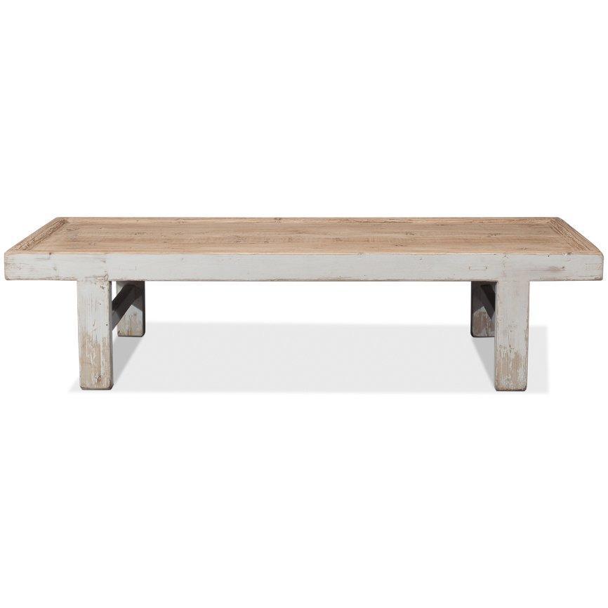 Tavolino da caffè bianco oversize in stile fattoria