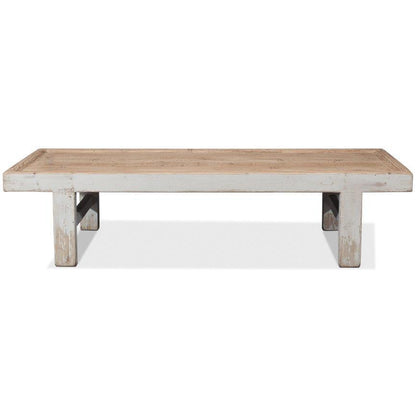 Tavolino da caffè bianco oversize in stile fattoria