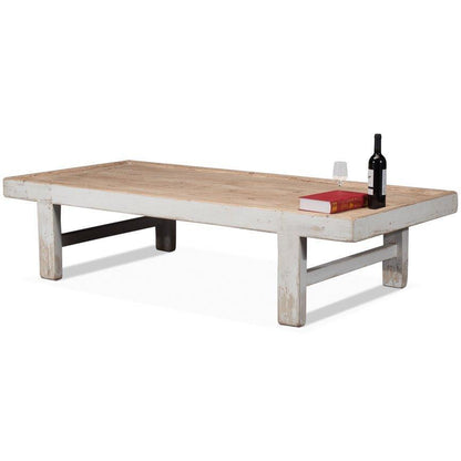 Tavolino da caffè bianco oversize in stile fattoria