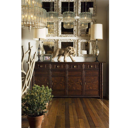 Specchio quadrato a forma di conchiglia d'ostrica