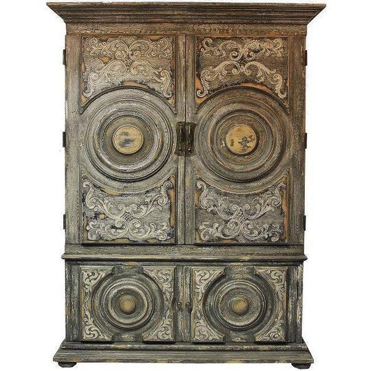 Armadio con cerchi concentrici dipinti