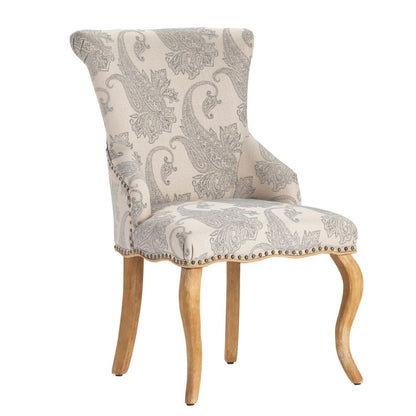 Poltrona decorativa grigio chiaro con motivo Paisley