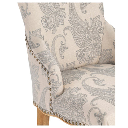 Poltrona decorativa grigio chiaro con motivo Paisley