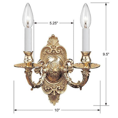 Applique da parete doppia in ottone parigino