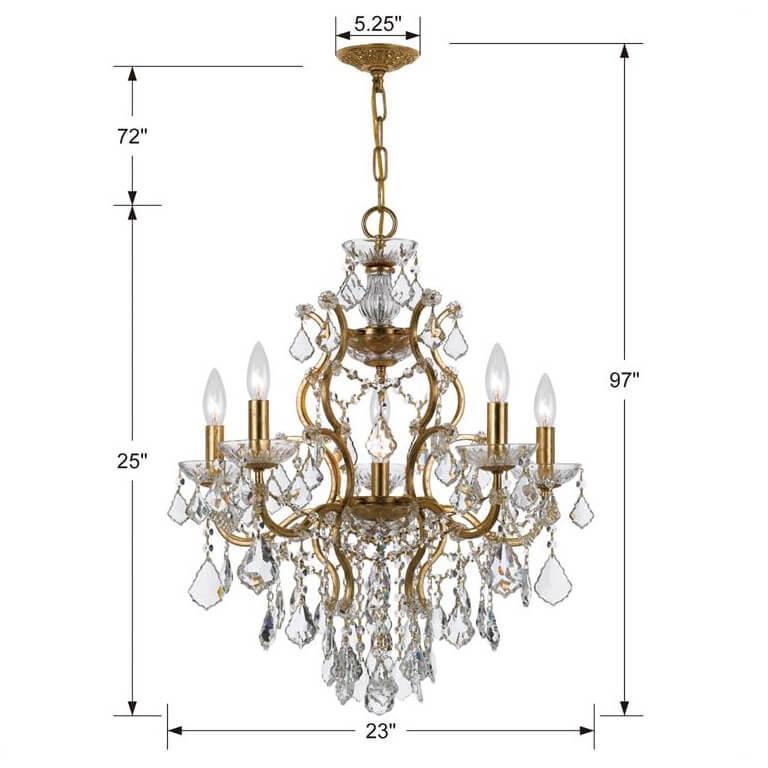 Lampadario in cristallo dorato stile salotto parigino