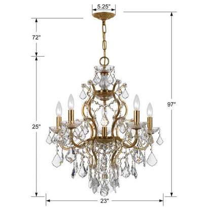 Lampadario in cristallo dorato stile salotto parigino