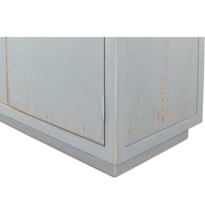 Credenza a 2 ante blu patinato