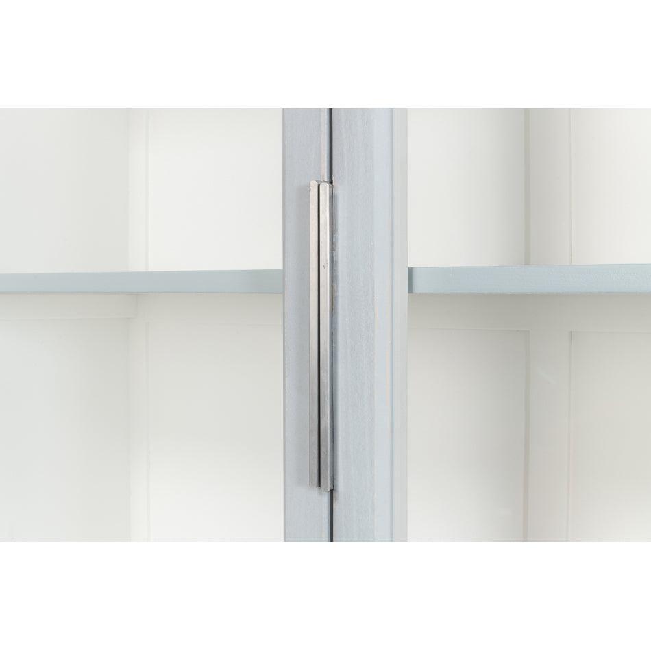 Vetrina in vetro anticato blu patinato