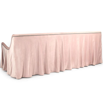 Divano con gonna in velluto rosa