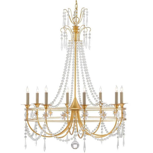 Lampadario in cristallo dorato Princessa