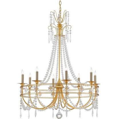 Lampadario in cristallo dorato Princessa