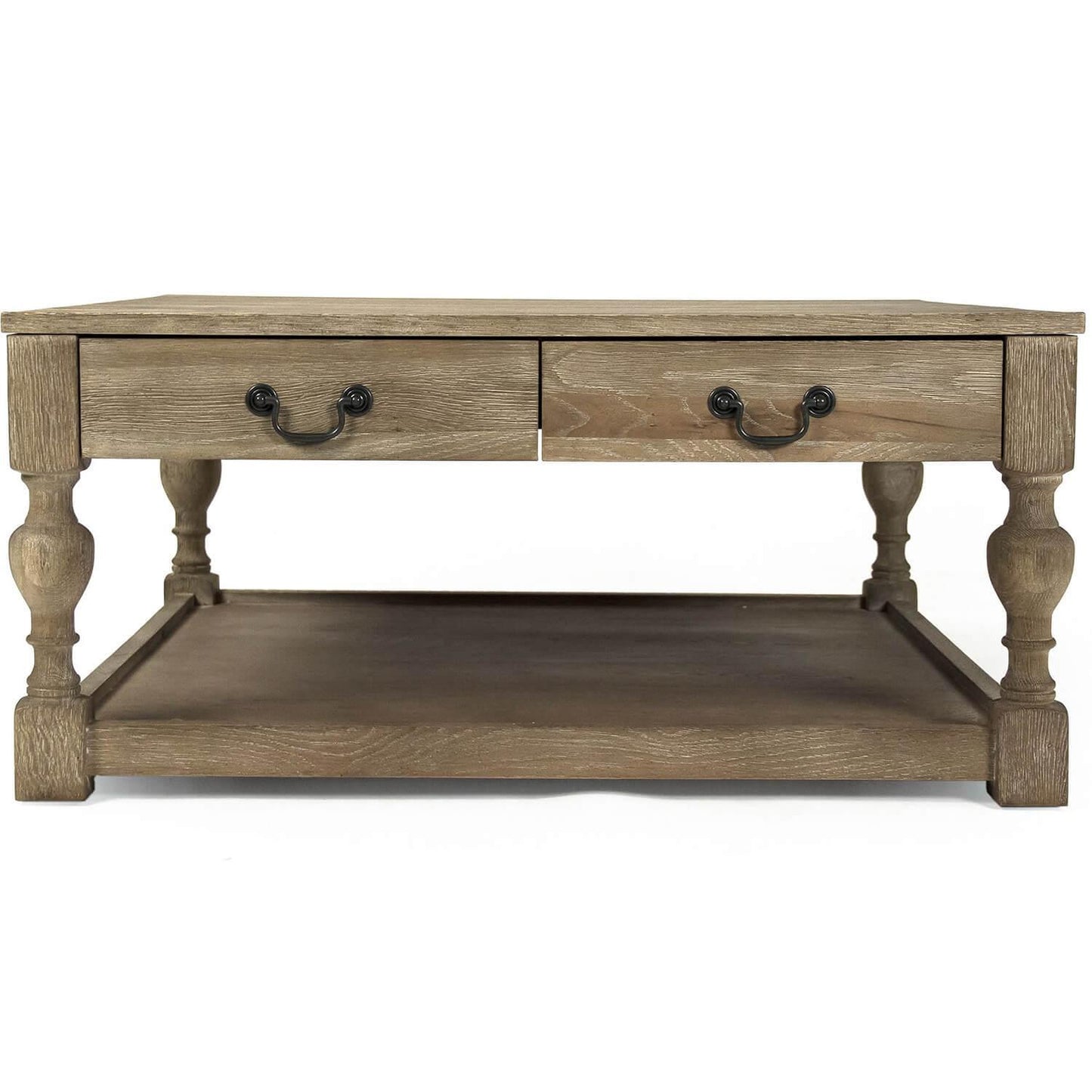 Tavolino da caffè quadrato provinciale con cassetti