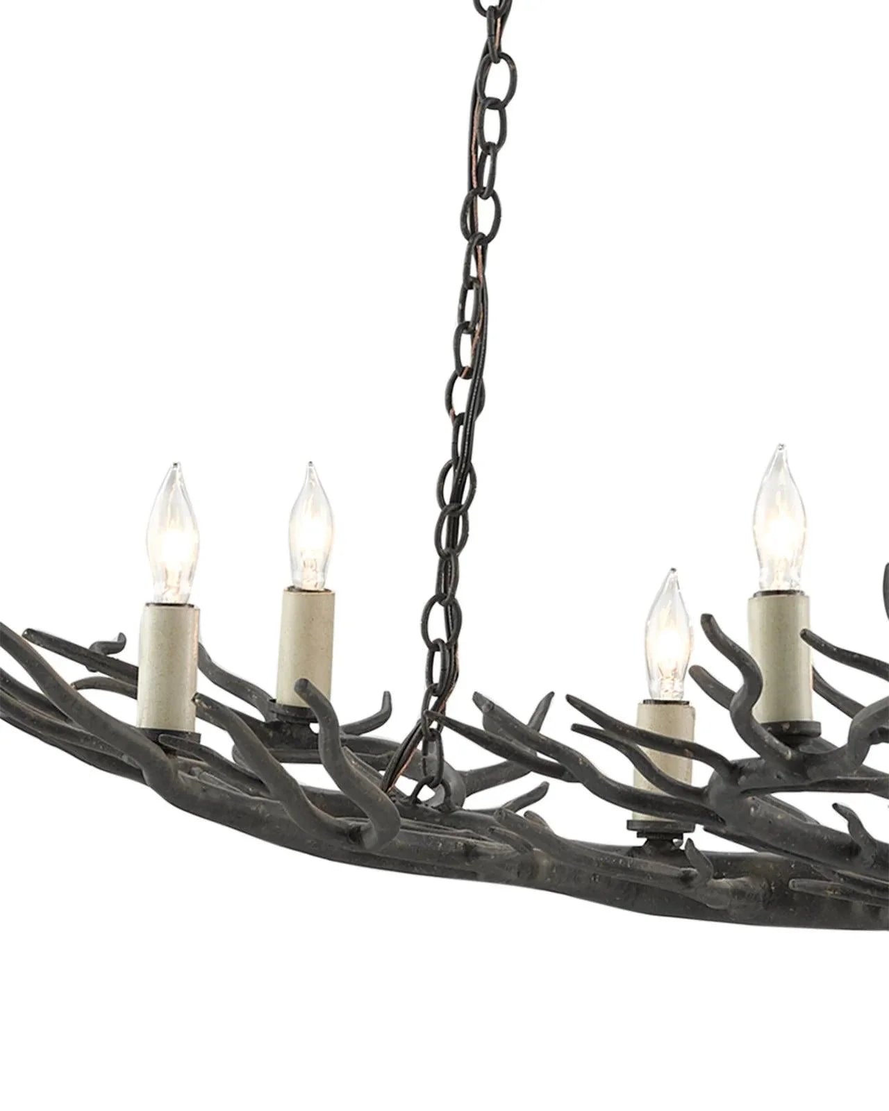 Piccolo lampadario in bronzo con foresta pluviale