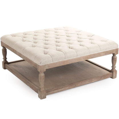 Pouf quadrato in rovere recuperato