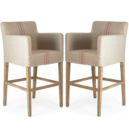 Sgabelli da bar Avignon a strisce rosse