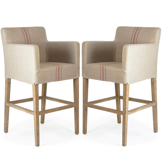 Sgabelli da bar Avignon a strisce rosse