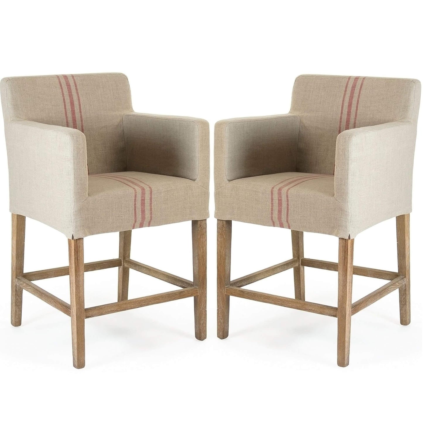 Sgabelli da bar Avignon a strisce rosse