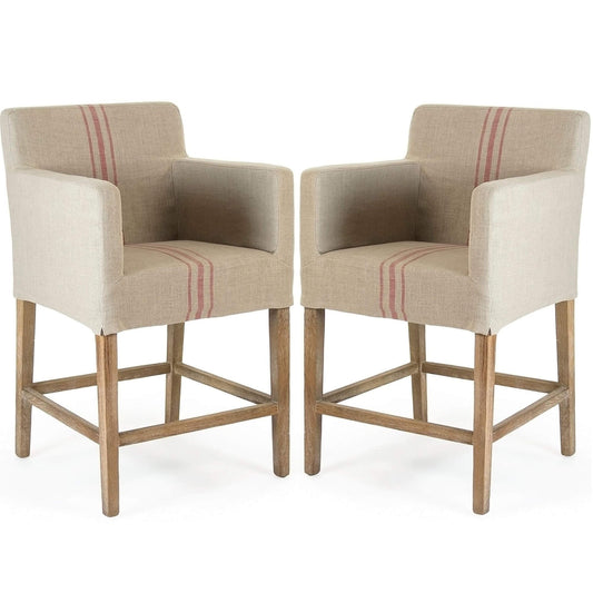 Sgabelli da bar Avignon a strisce rosse