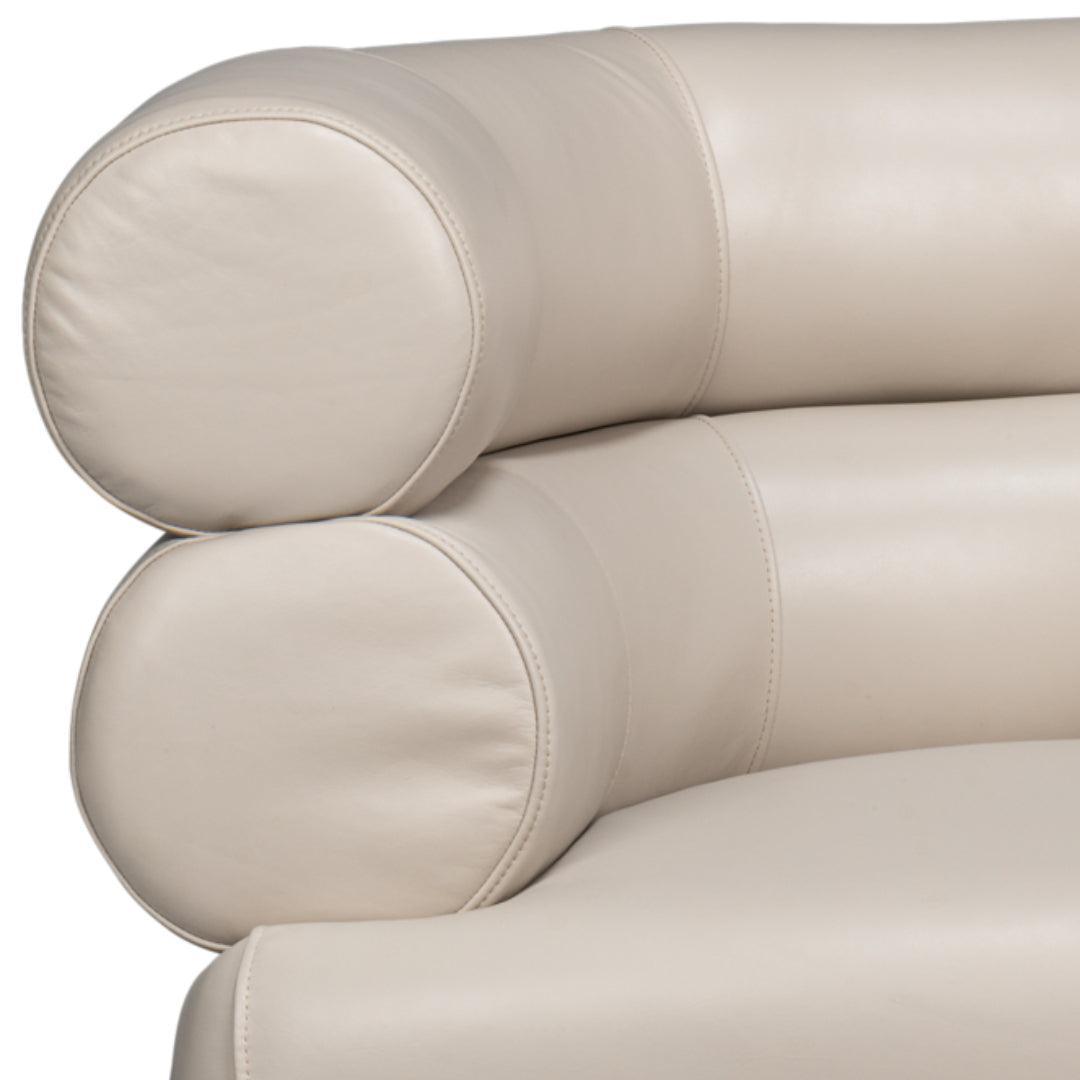 Sedia girevole in pelle bianca cristallo