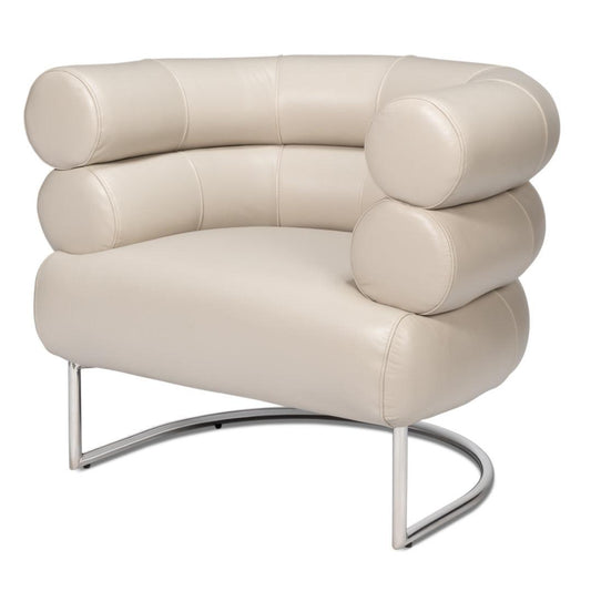 Poltrona in pelle bianca cristallo