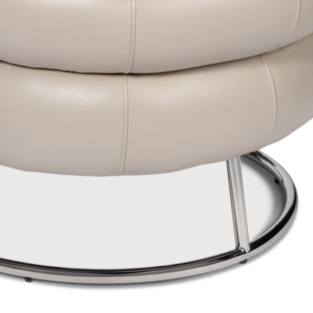 Poltrona in pelle bianca cristallo