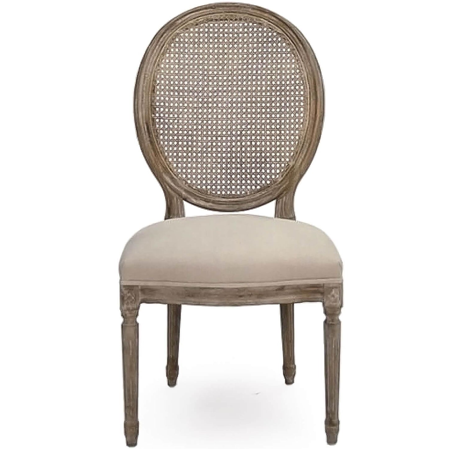 Sedie laterali rotonde in paglia di Vienna - Coppia