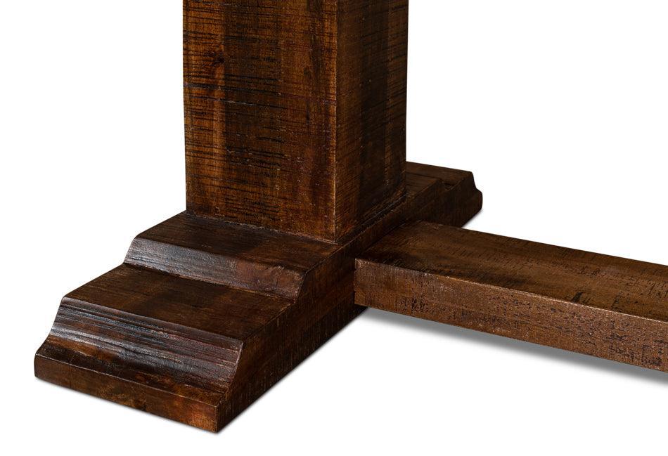 Tavolo da pranzo rustico con piedistallo in stile fattoria